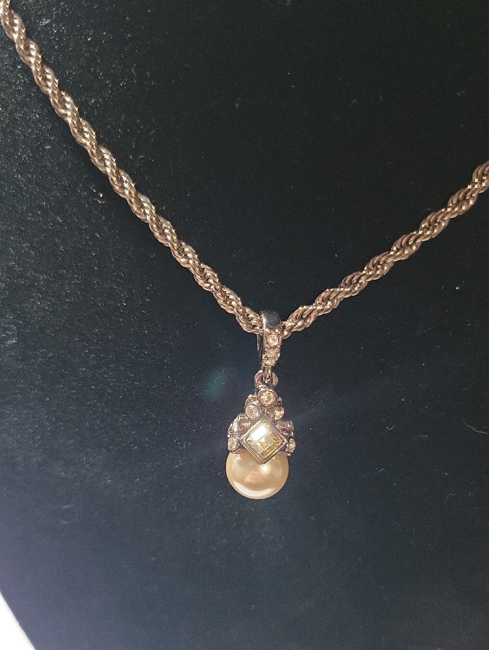 Givenchy Brown-Tone Pearl Drop Pendant Necklace - Unbranded